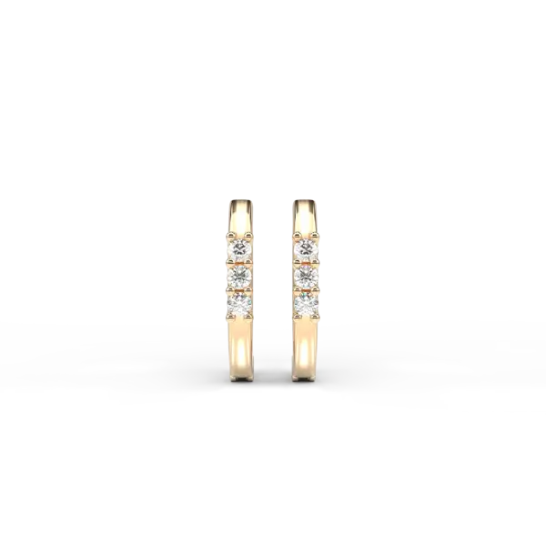 Cercei pentru copii din aur galben cu diamante de 0.05ct