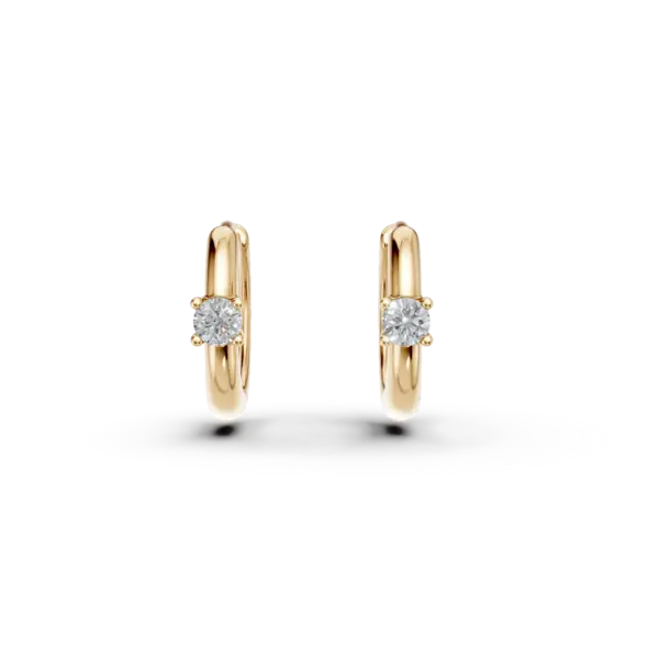 Cercei pentru copii din aur galben cu diamante de 0.09ct