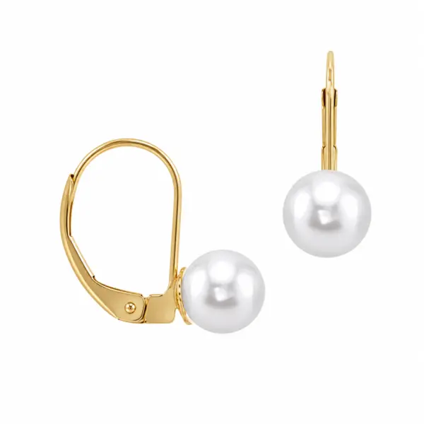 Cercei Perle Akoya Japoneze 5-6 mm, Aur Galben 14K, Tortita Inchisa - Calitate AAAA KASKADDA