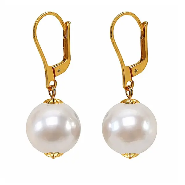 Cercei Perle Mari, Rare Edison de 12,5-13 mm si Aur Galben 14K, Eleganta Absoluta KASKADDA