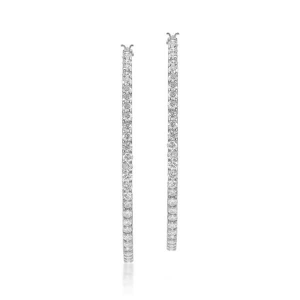 Cercei rotunzi din platina cu diamante de 2ct