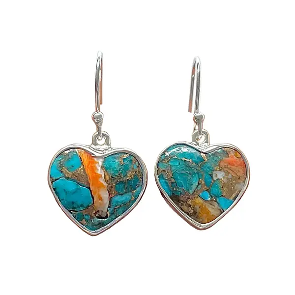 Cercei Spiny Oyster Turquoise din argint | Model 1