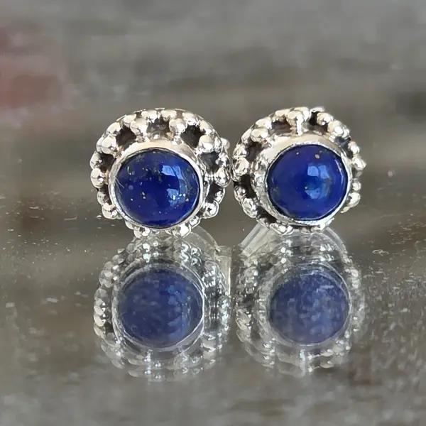 Cercei stud argint lapis lazuli | Blue 3