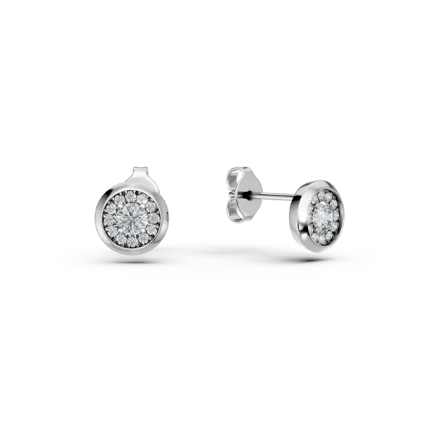 Cercei stud din aur alb cu diamante de 0.3ct