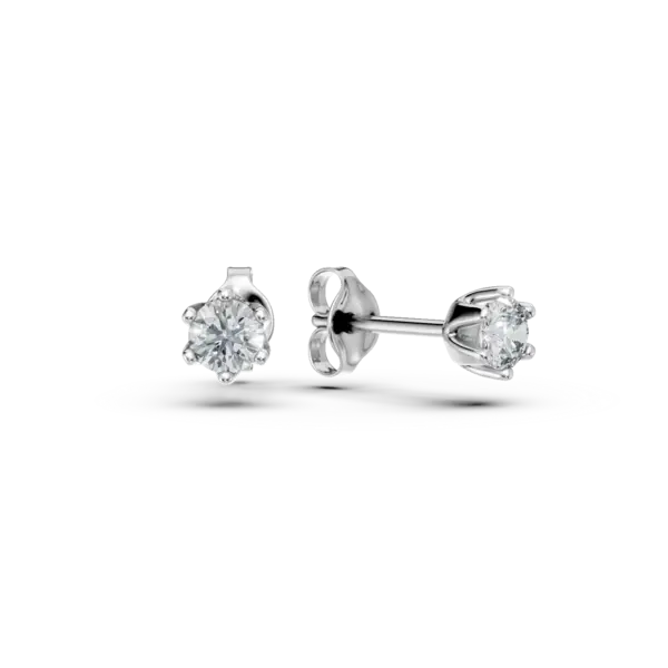 Cercei stud din aur alb cu diamante de 0.4ct