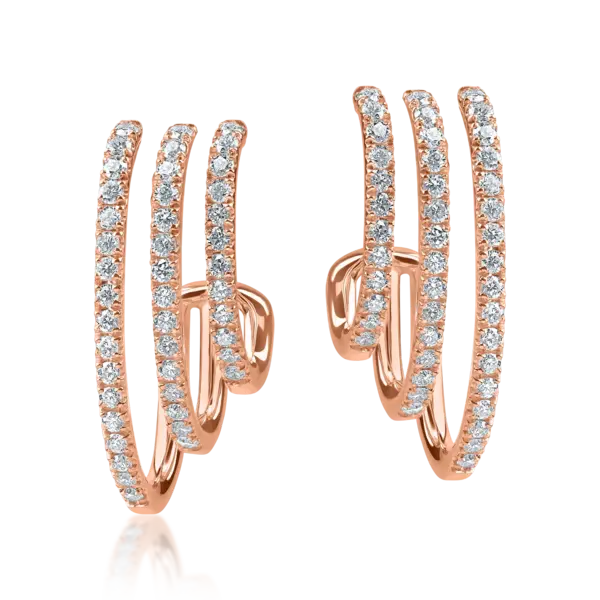 Cercei stud din aur roz cu diamante microsetting de 0.6ct