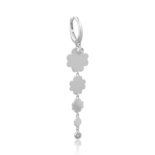 Cercel din aur alb cu diamante de 0.12ct