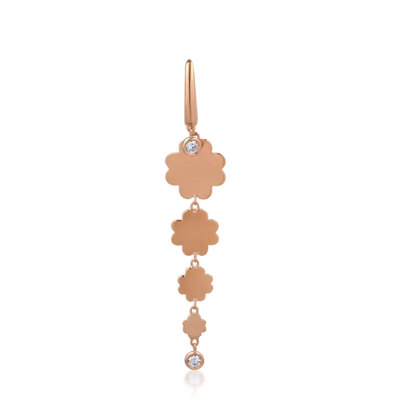 Cercel din aur roz cu diamante de 0.12ct
