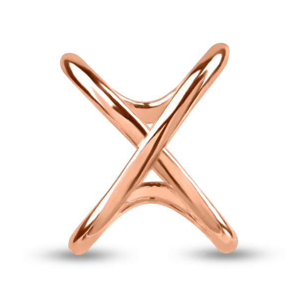 Cercel ear cuff din aur roz