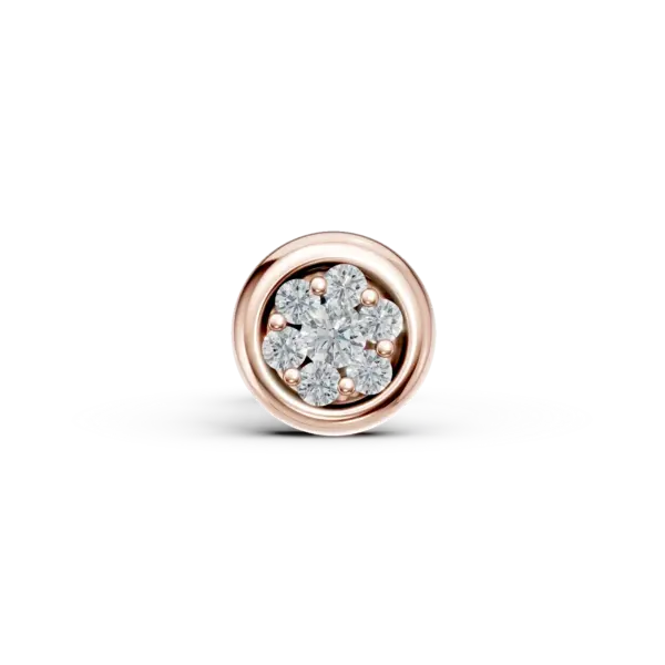 Cercel piercing din aur roz cu diamante de 0.045ct
