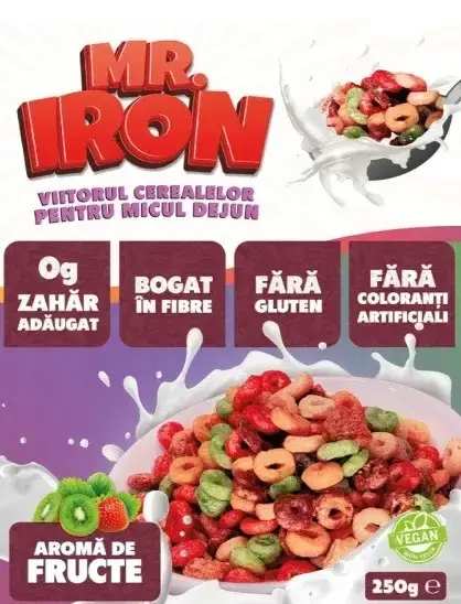 Cereale Mr. Iron fara zahar Fructe 250 gr