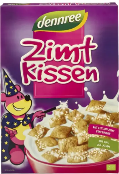 Cereale pentru micul dejun – pernițe cu scorțișoară, 300 g, Dennree