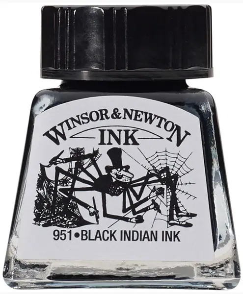Cerneală de caligrafie Winsor & Newton - Negru, 14 ml