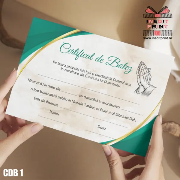 Certificat de Botez CDB1 10 bucați