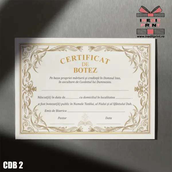 Certificat de Botez CDB2 20 bucăți