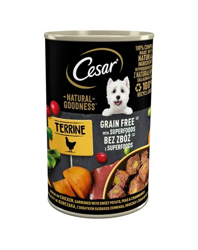 CESAR Hrana umeda pentru caini adulti, cu miel, morcovi si spanac 400g
