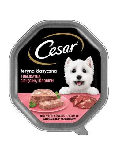CESAR tava hrana caine adulit 150 g terrina cu vitel si pasare