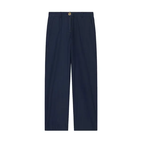 Chambray fabric trousers blue 4