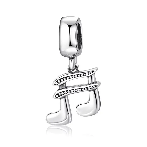 Charm/talisman argint 925, JW1634, model nota muzicala, placat cu rodiu
