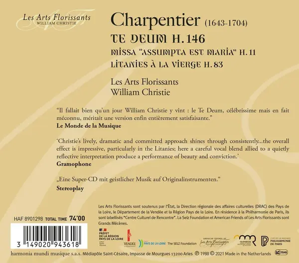 Charpentier: Te Deum H. 146 | Marc-Antoine Charpentier, Les Arts Florissants, William Christie