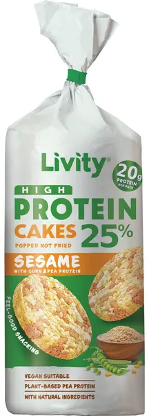 Chec proteic cu porumb, mazăre și susan, 80 g, Livity
