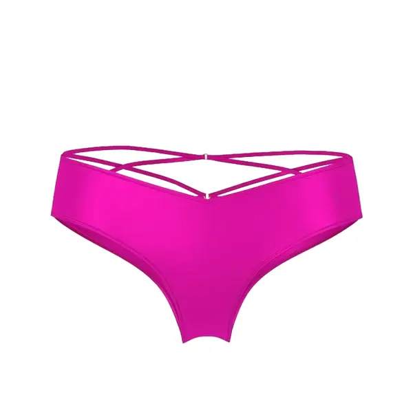 Cheeky high-waisted panties with straps at the back - purple M
