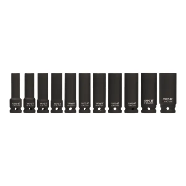 Chei tubulare adanci de impact, set 11 piese - YATO YT-1054