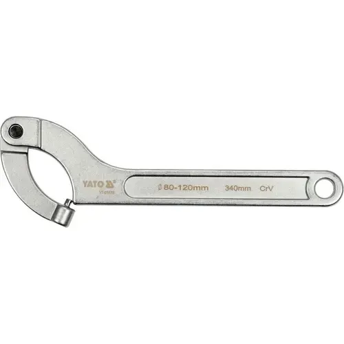 Cheie carlig YATO YT-01678, Otel vanadiu, 80 - 120 mm, Argintiu