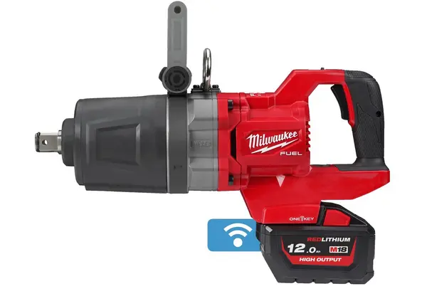 Cheie de impact M18 FUEL Milwaukee, cu acumulator si incarcator, maner-D, cuplu 2711Nm, inel de fixare, 4933472072
