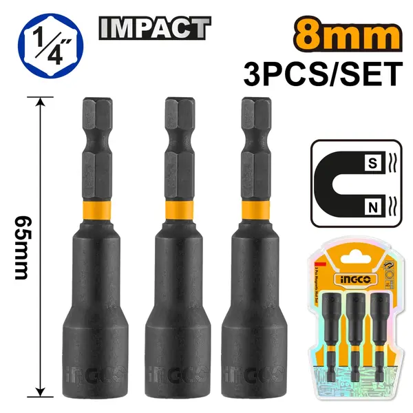Cheie Magnetica 1/4 13mm Set 3 buc INGCO AMN1331