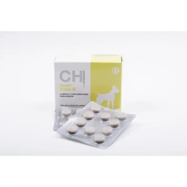 CHEMICAL IBERICA Super Biotin B, supliment piele & blană câini, comprimate CHEMICAL IBERICA Super Biotin B, XS-XL, supliment piele & blană câini și pisici, cutie, 60 comprimate