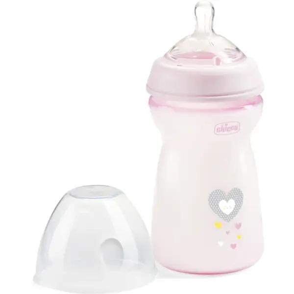 Chicco Natural Feeling Girl biberon pentru sugari 6m+ 1 buc