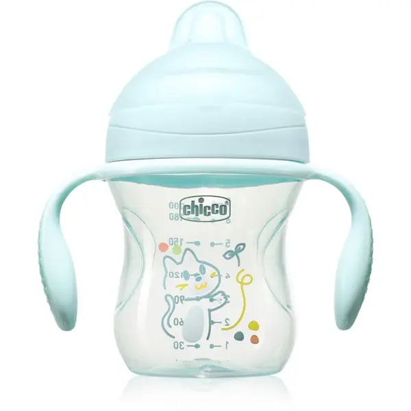 Chicco Transition Cup 4m+ cană pentru antrenament cu mânere Teal 1 buc