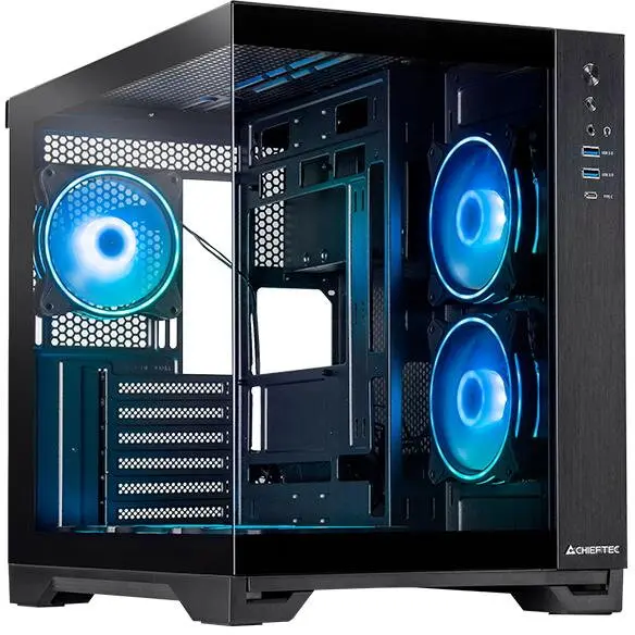 Chieftec Carcasa Chieftec Visio GM-30B-TG-OP, Negru