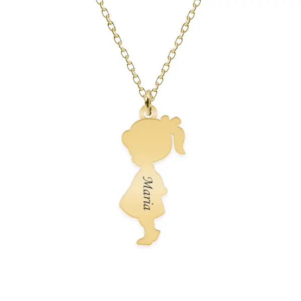 Child - Colier personalizat fetita din argint 925 placat cu aur galben 24K