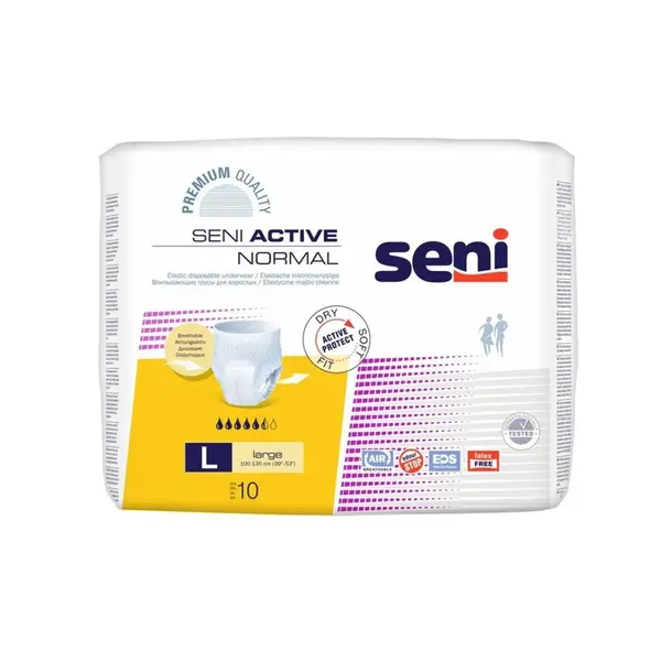 Chilot elastic absorbant Active Normal, Large, 10 bucati, Seni