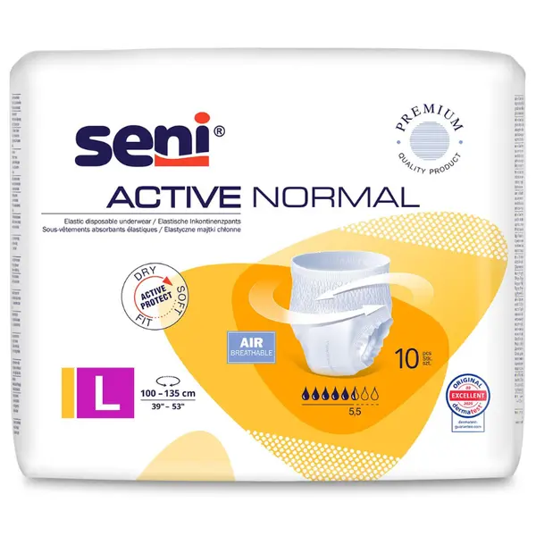 Chilot elastic absorbant SENI Active Normal, Large, TZMO | 10 bucati