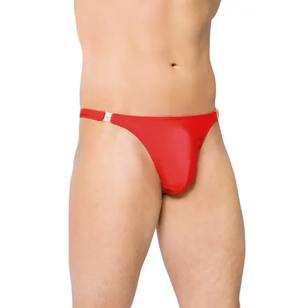 Chilot tanga bărbați SOFTLINE Thong 4432, lenjerie sexy cu cleme ușor de desfăcut, culoare roșu, mărime L