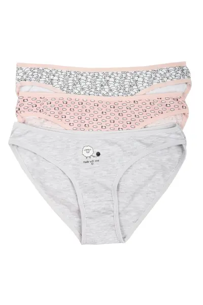 Chiloti clasici cu imprimeu With Love, set 3 buc (Marime chilot: S)