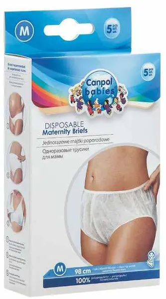 Chiloti de unica folosinta după naștere Canpol - Marimea M, 5 buc.