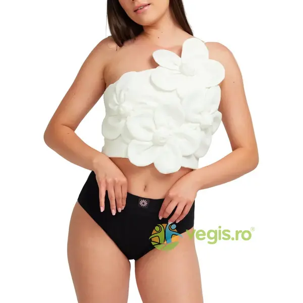Chiloti Menstruali Negri Reutilizabili din Bumbac Organic cu Talie Inalta Absorbtie Extra-Abundenta Margaret M 1buc