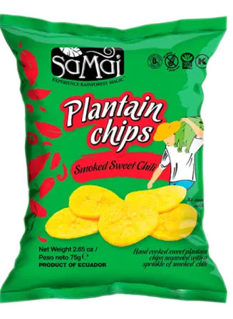 Chips de banane de gatit Sweet Smoked Chili, 75g, Samai
