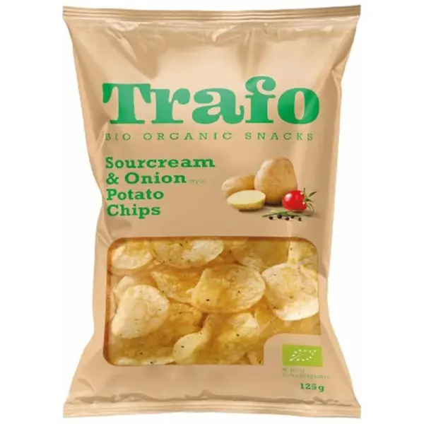 Chips din Cartofi cu Ceapa si Smantana Trafo, Bio, 125 g