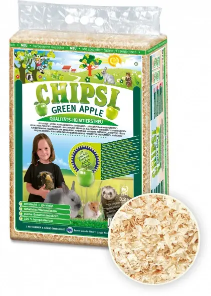 CHIPSI Rumeguş pentru rozătoare, cu aromă de măr verde