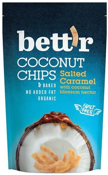 Chipsuri de cocos cu caramel sărat, 70 g, Bett'r