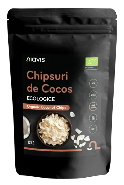 Chipsuri de cocos ecologice, 125g, Niavis