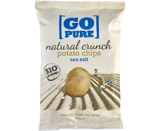 Chipsuri din cartofi cu sare coapte manual fara gluten Bio, 125g, Go Pure