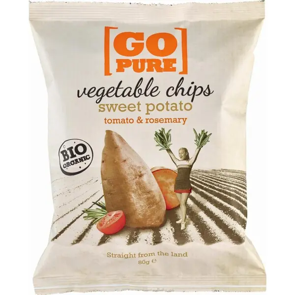 Chipsuri din cartofi dulce si rosii cu rozmarin fara gluten, eco - 80 g