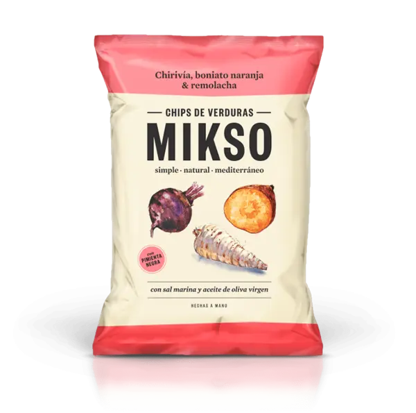 Chipsuri din pastarnac sfecla si cartof dulce, 85g, Mikso