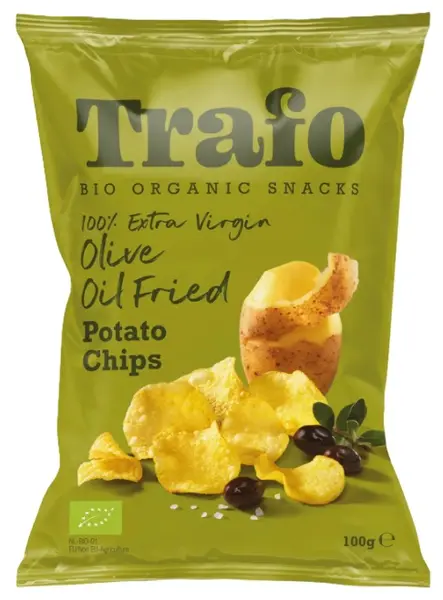 Chipsuri organice prăjite în ulei de măsline, 100 g, Trafo